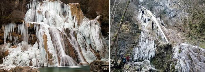 cascades gelees dans la montagne-ain : cascades de la Fouge et de Glandieu